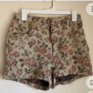 Floral print high waisted shorts